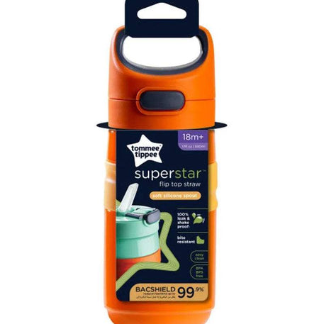 Tommee Tippee Gourde Anti-Fuite avec Paille 500ml - Orange - Tommee Tippee - Gourdes Isothermes pour bébé Maroc -www.babyboss.ma