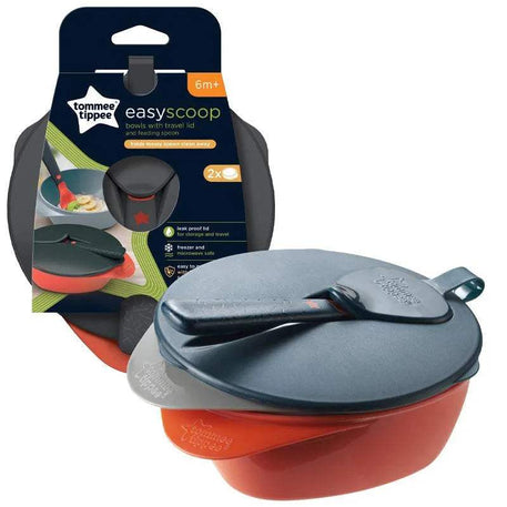 Tommee Tippee Lot de 2 Bols avec Couvercle et Cuillère 6M+ - Tommee Tippee - Bols pour bébé Maroc -www.babyboss.ma