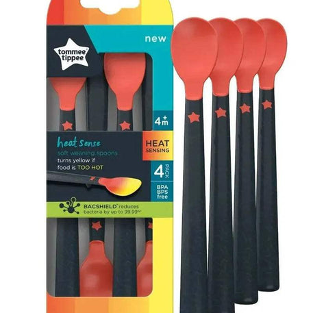 Tommee Tippee Lot de 4 Cuillères Thermosensibles 4M+ - Tommee Tippee - Cuillères Thermosensibles pour bébé Maroc -www.babyboss.ma