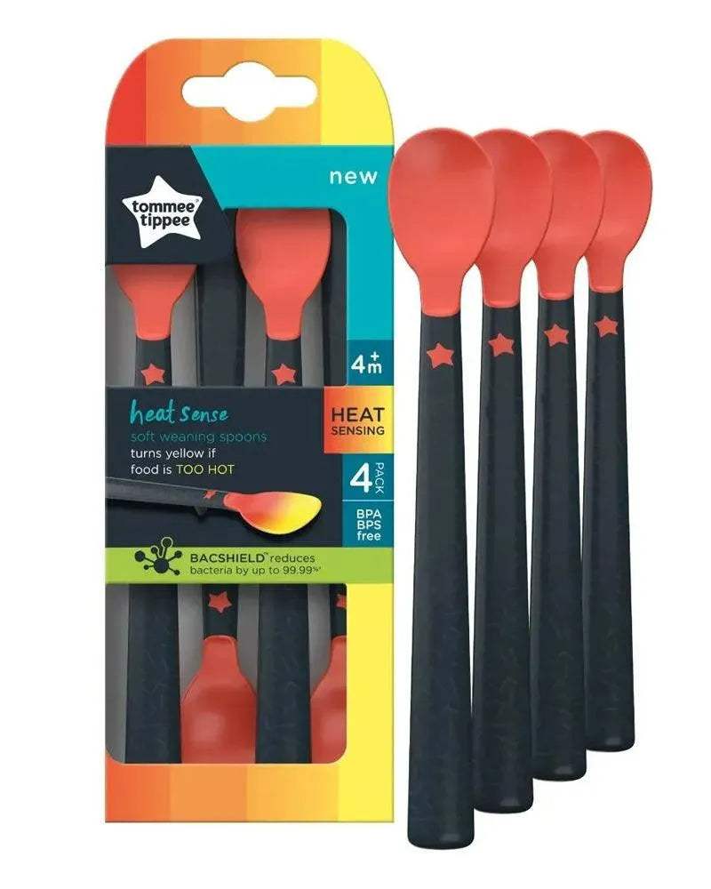 Tommee Tippee Lot de 4 Cuillères Thermosensibles 4M+ - Tommee Tippee - Cuillères Thermosensibles pour bébé Maroc -www.babyboss.ma