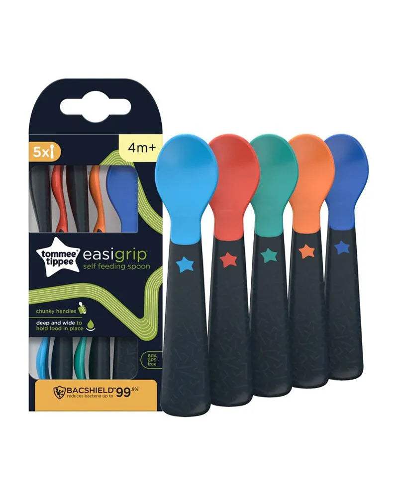Tommee Tippee Lot de 5 Cuillères d'apprentissage Easigrip 4M+ - Tommee Tippee - Cuillères d'apprentissage pour bébé Maroc -www.babyboss.ma
