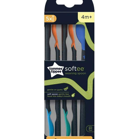 Tommee Tippee Lot de 5 Cuillères d'apprentissage Softee 4M+ - Tommee Tippee - Cuillères d'apprentissage pour bébé Maroc -www.babyboss.ma