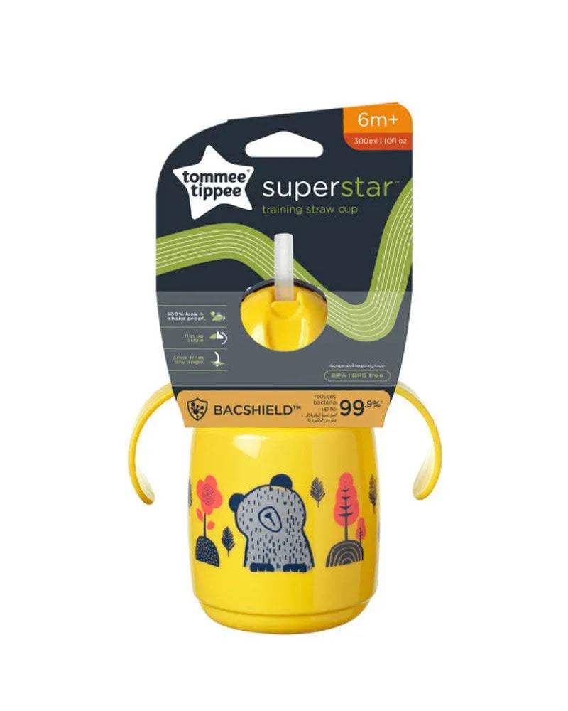 Tommee Tippee Tasse à paille Super Star 300ml - Jaune - Tommee Tippee - Tasses à paille pour bébé Maroc -www.babyboss.ma