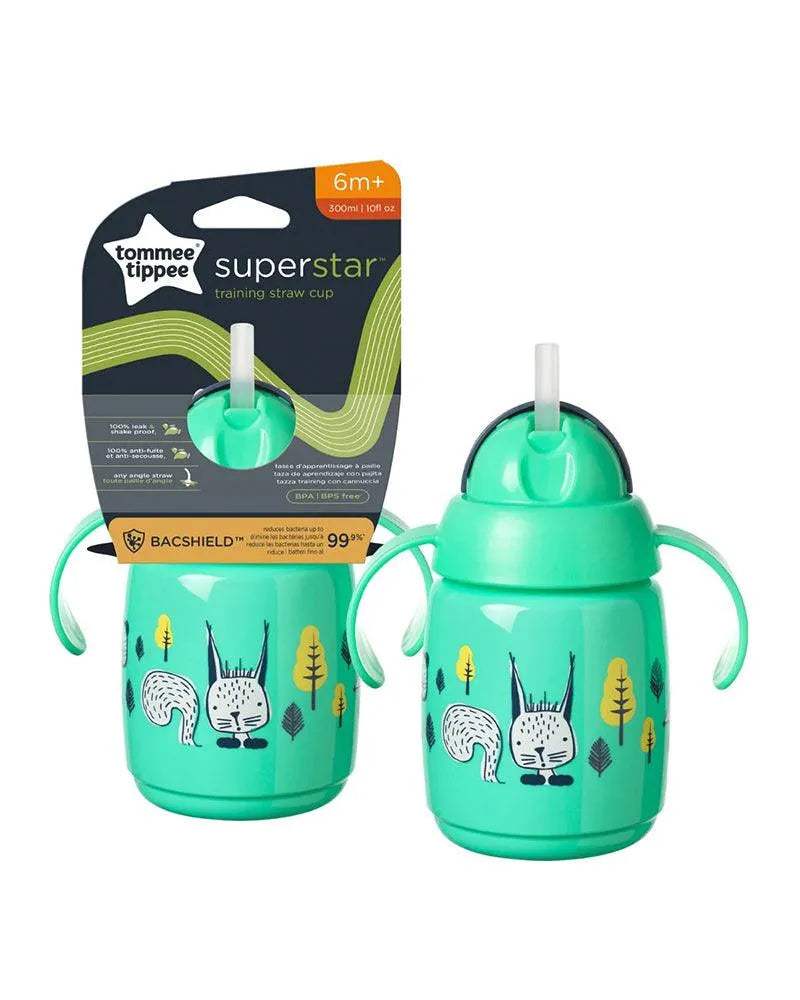 Tommee Tippee Tasse à paille Super Star 300ml - Vert - Tommee Tippee - Tasses à paille pour bébé Maroc -www.babyboss.ma