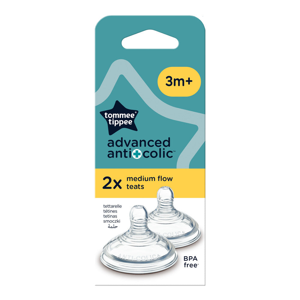 TOMMEE TIPPEE - PACK 2 TÉTINES DÉBIT MOYEN ANTI-COLIQUE AVANCÉ