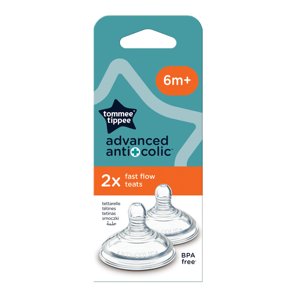 2 Tommee Tippee Advanced Anti-Colic Teats - Medium Flow 3m+