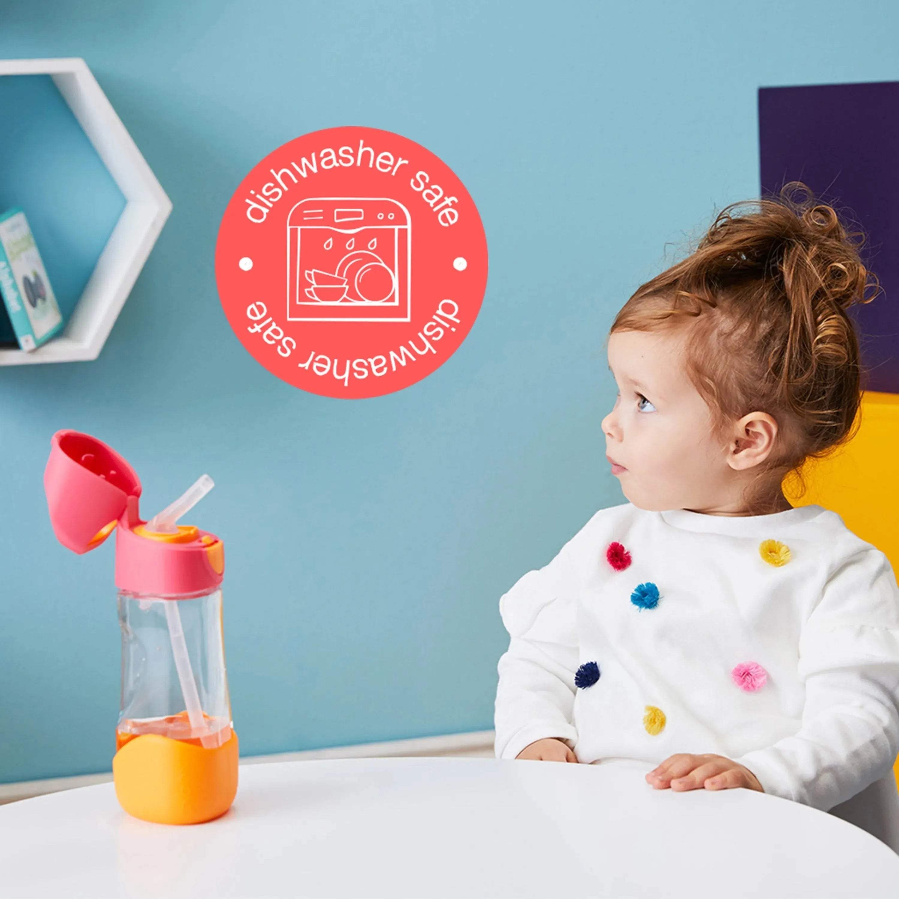 Tritan™ drink bottle 450ml - strawberry shake b.box - BBOX USA - Straw Bottles pour bébé Maroc -www.babyboss.ma