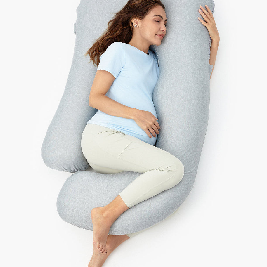 u_shaped_cooling_fabric_pregnancy_pillow - Babyboss.ma -bebe-maroc
