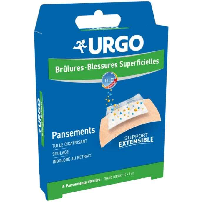 Urgo brûlures - blessures superficielles 4 pansements stériles