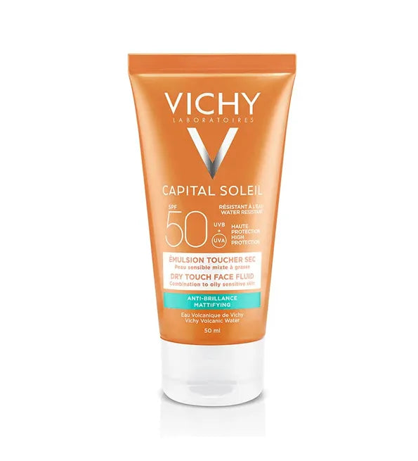 Vichy Capital Soleil Émulsion Toucher Sec SPF50 Peau Sens Mixte à Grasse 50ml - Babyboss.ma - Vichy - pour bébé maroc