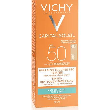 Vichy Soleil BB Toucher Sec Teinté SPF50 – 50 ml - Babyboss.ma - Vichy - pour bébé maroc