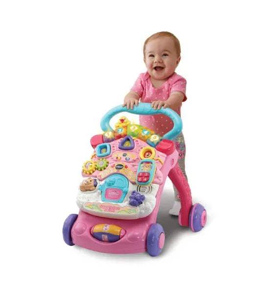 VTECH SUPER TROTTEUR PARLANT 2 EN 1 ROSE 9-36m - Vtech - Trotteurs pour bébé Maroc -www.babyboss.ma