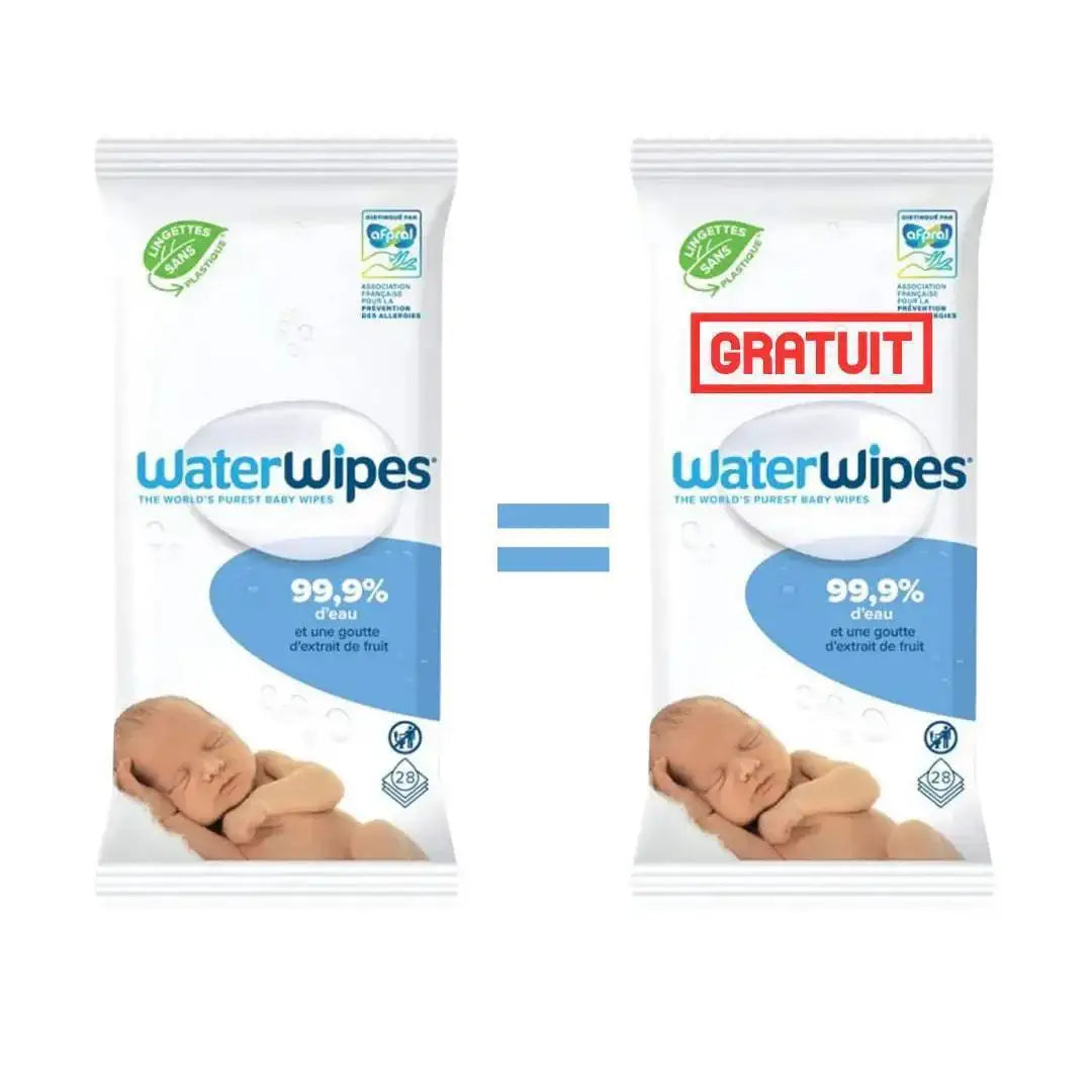Lingettes bébé WaterWipes x28, lot de 2 – BabyBoss.ma