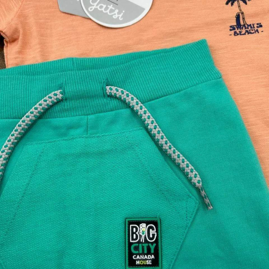 Yatsi Ensemble t-shirt et short garçon 100% cotton - Yatsi - pour bébé Maroc -www.babyboss.ma