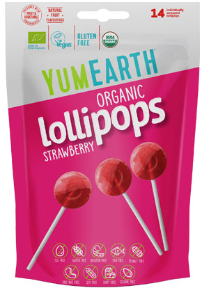YumEarth Lollipops Organic Originale – Pack de 14 Saveur Fraise