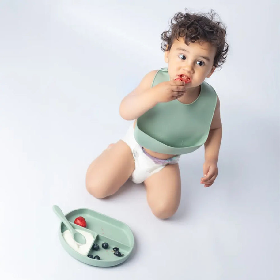 YUMMY Coffret Repas Silicone 6M+ - Vert Pastel