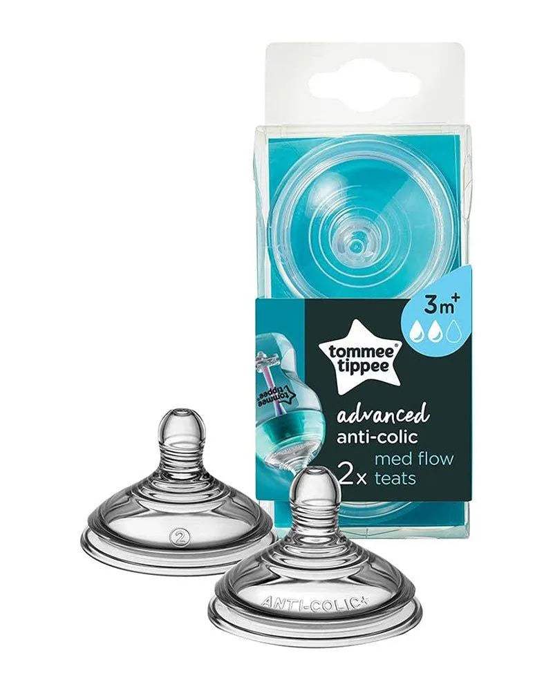 2 Tétines Tommee Tippee Anti-coliques avancées - Débit moyen 3m+ - Tommee Tippee - Tétines pour bébé Maroc -www.babyboss.ma