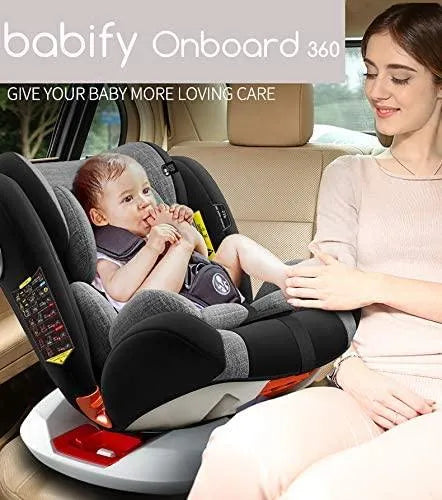 360° siège autoISOFIX BURBAY noir - Babyboss.ma - isofix - pour bébé maroc