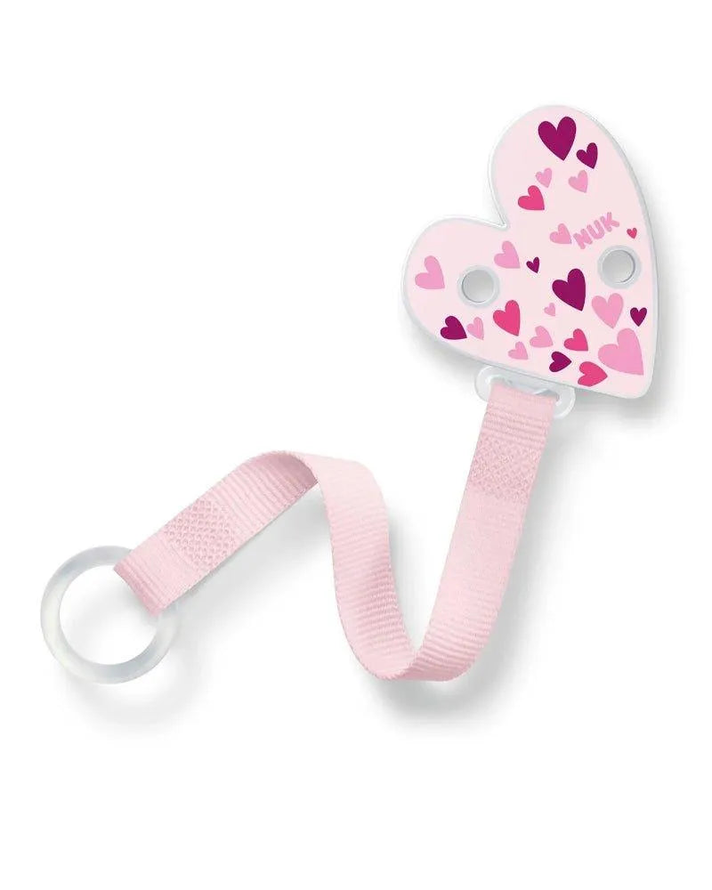 Attache Sucette Universelle Ruban NUK - Coeur Rose - Babyboss.ma - NUK - pour bébé maroc