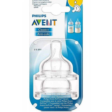 Avent 2 Tétines Classic Anti-Colic Débit Nouveau-né 0m+ - Philips Avent - Tétines pour bébé Maroc -www.babyboss.ma