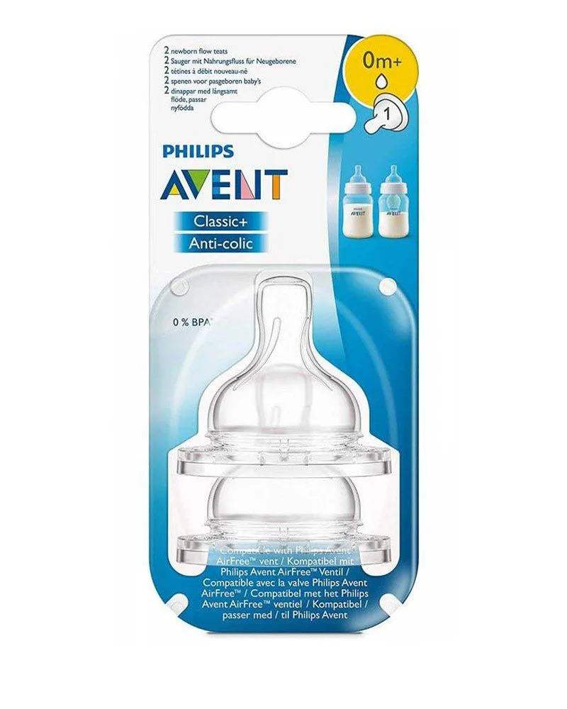 Avent 2 Tétines Classic Anti-Colic Débit Nouveau-né 0m+ - Philips Avent - Tétines pour bébé Maroc -www.babyboss.ma