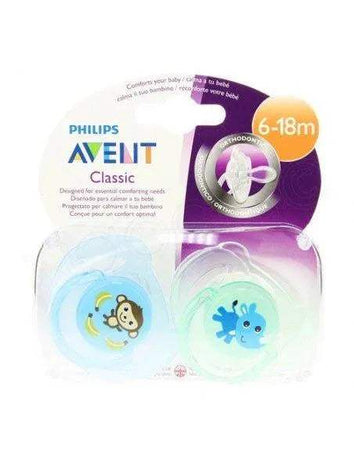 Avent Classic Sucette Animaux Silicone Orthodontique Classic 6-18 mois x2 - Babyboss.ma - Philips Avent - pour bébé maroc
