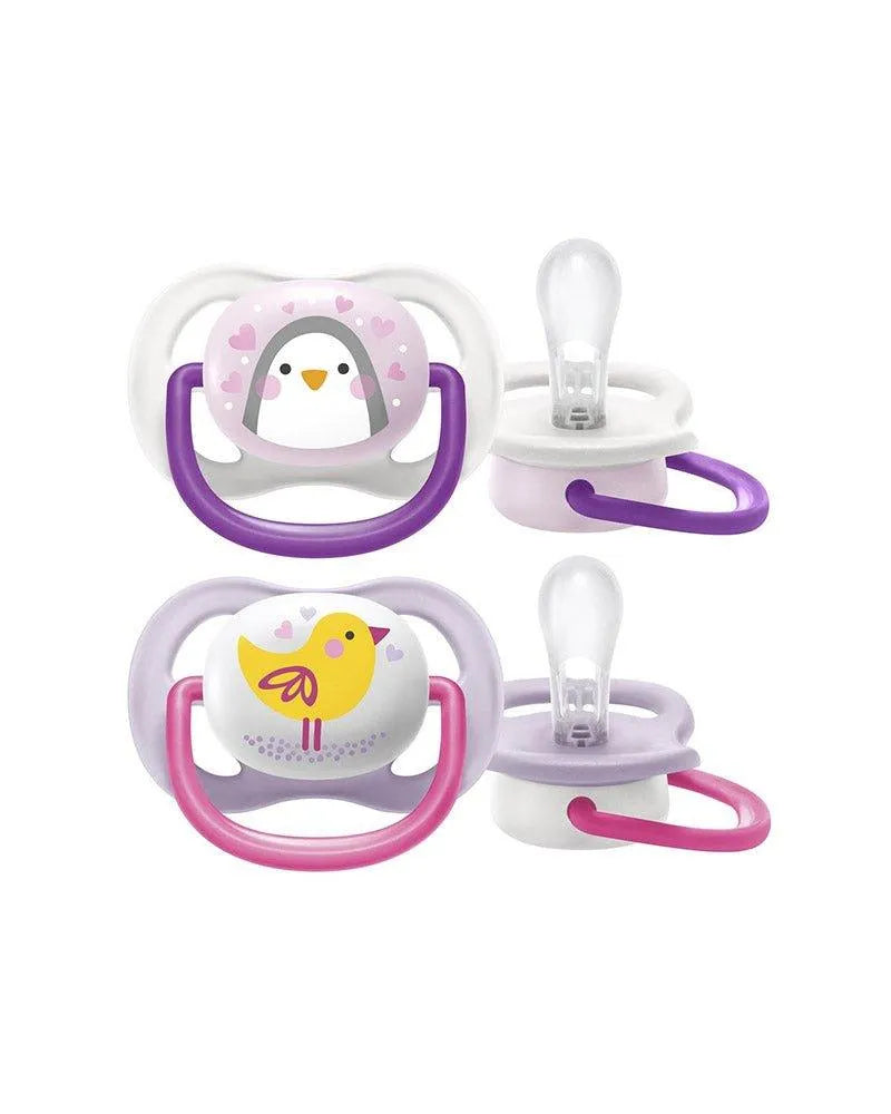 Avent Lot de 2 Sucettes Orthodontiques Ultra Air Animals 0-6m Fille - Babyboss.ma - Philips Avent - pour bébé maroc