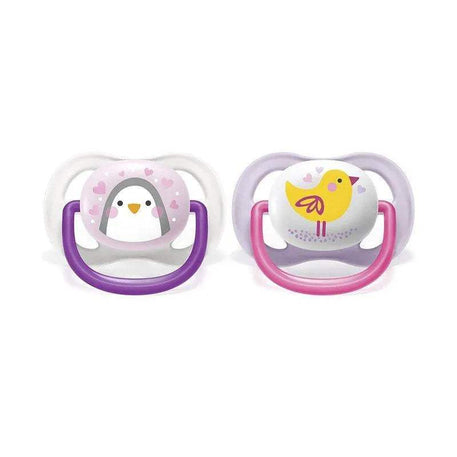 Avent Lot de 2 Sucettes Orthodontiques Ultra Air Animals 0-6m Fille - Philips Avent - Sucettes pour bébé Maroc -www.babyboss.ma
