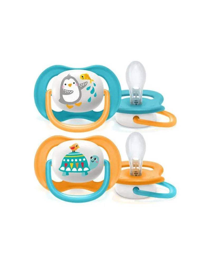 Avent Lot de 2 Sucettes Orthodontiques Ultra Air Animals 6-18m - Philips Avent - Sucettes pour bébé Maroc -www.babyboss.ma