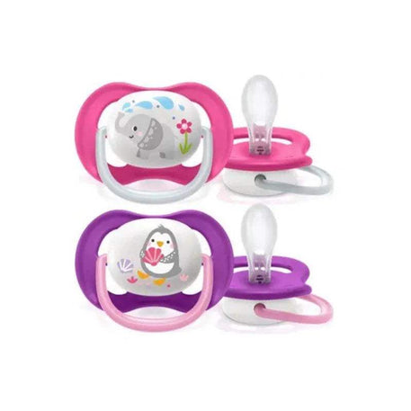 Avent Lot de 2 Sucettes Orthodontiques Ultra Air Animals 6-18m Fille - Philips Avent - Sucettes pour bébé Maroc -www.babyboss.ma