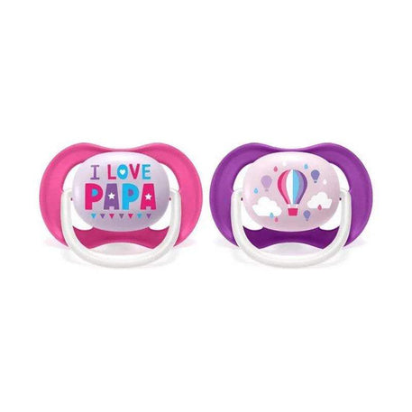 Avent Lot de 2 Sucettes Orthodontiques Ultra Air Happy 6-18m Fille - Philips Avent - Sucettes pour bébé Maroc -www.babyboss.ma