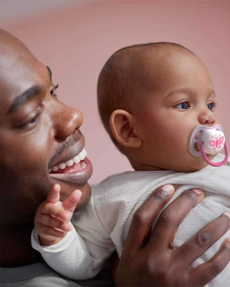 Avent Lot de 2 Sucettes Ultra Air Collection Happy 0-6m Fille - Philips Avent - Sucettes pour bébé Maroc -www.babyboss.ma