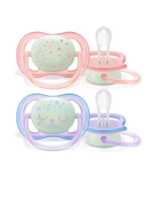 Avent Lot de 2 Sucettes Ultra Air Night 0-6m - Fille - Babyboss.ma - Philips Avent - pour bébé maroc