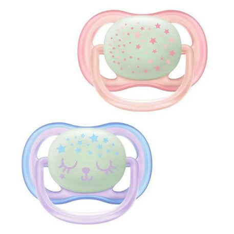 Avent Lot de 2 Sucettes Ultra Air Night 0-6m - Fille - Philips Avent - Sucettes pour bébé Maroc -www.babyboss.ma