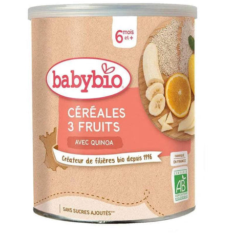 Babybio Céréales 3 Fruits avec Quinoa Bio - 220g - Babybio - Alimentation pour bébé Maroc -www.babyboss.ma