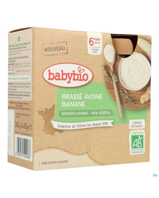 Babybio Gourde Brassé Avoine Banane 4 X 85G - Babyboss.ma - Babybio - pour bébé maroc