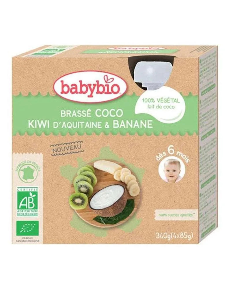 Babybio Gourde Brassé Coco Kiwi Banane 4 x 85g - Babyboss.ma - Babybio - pour bébé maroc