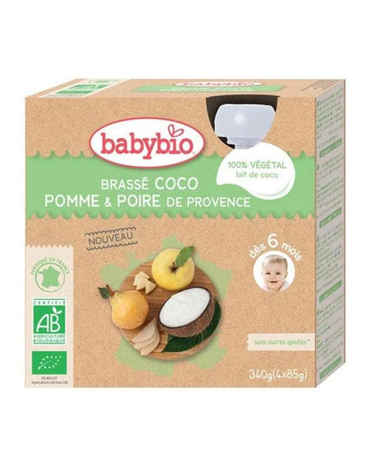 Babybio Gourde Brassé Coco Pomme Poire 4 x 85g - Babyboss.ma - Babybio - pour bébé maroc