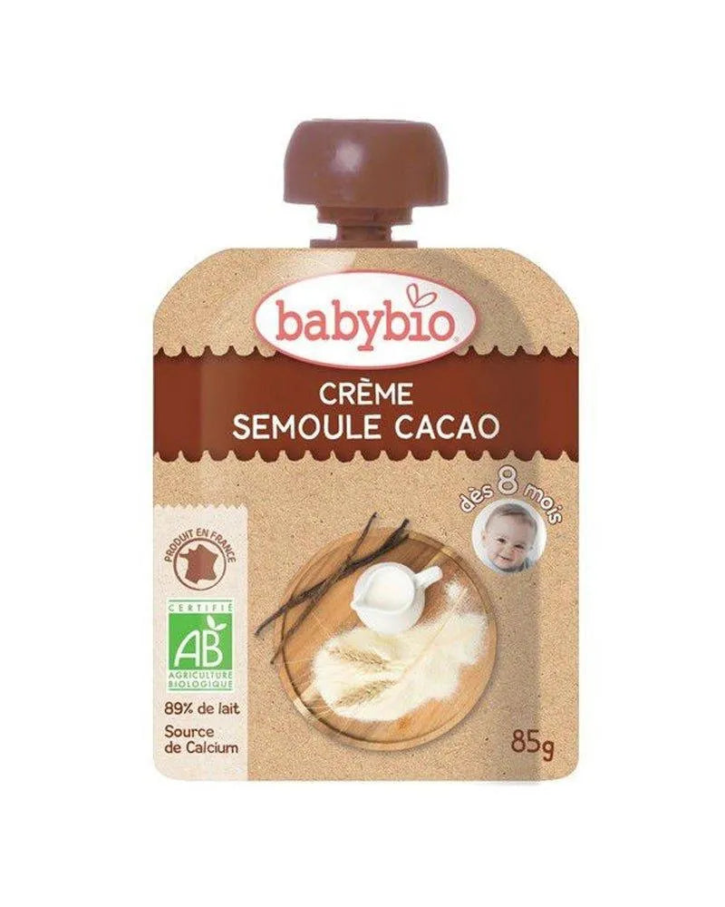 Babybio Gourde Brassé Créme Semoule Cacao 4x85g - Babyboss.ma - Babybio - pour bébé maroc