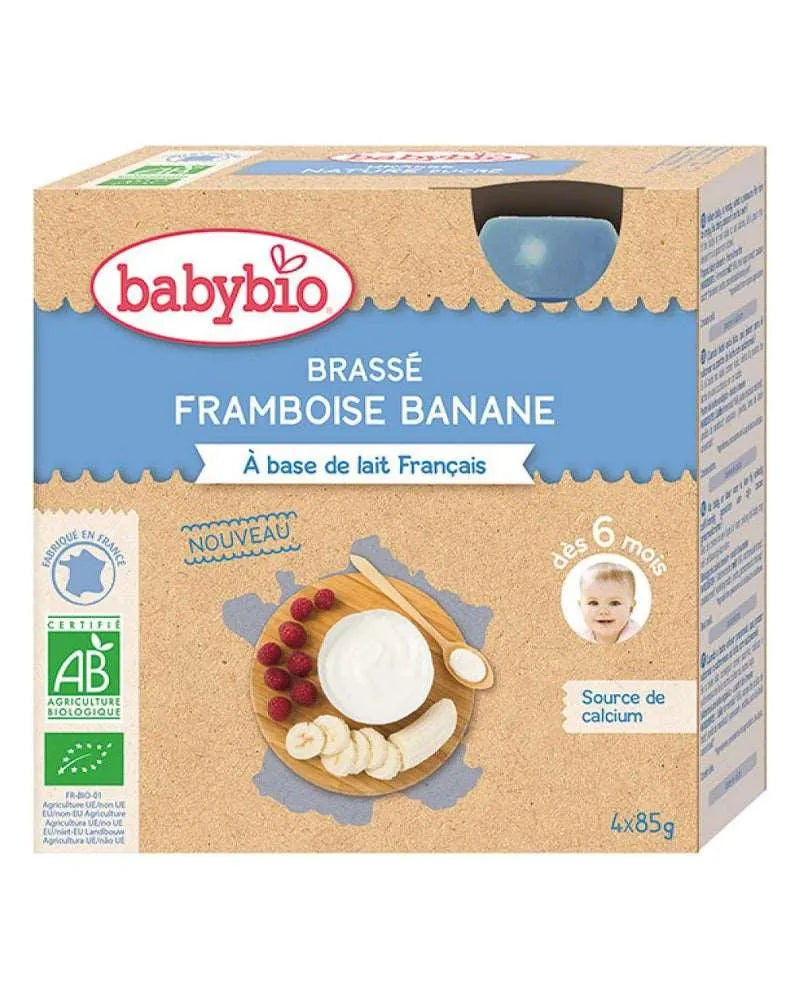 Babybio Gourde Brassé Framboise Banane 4 x 85g - Babyboss.ma - Babybio - pour bébé maroc