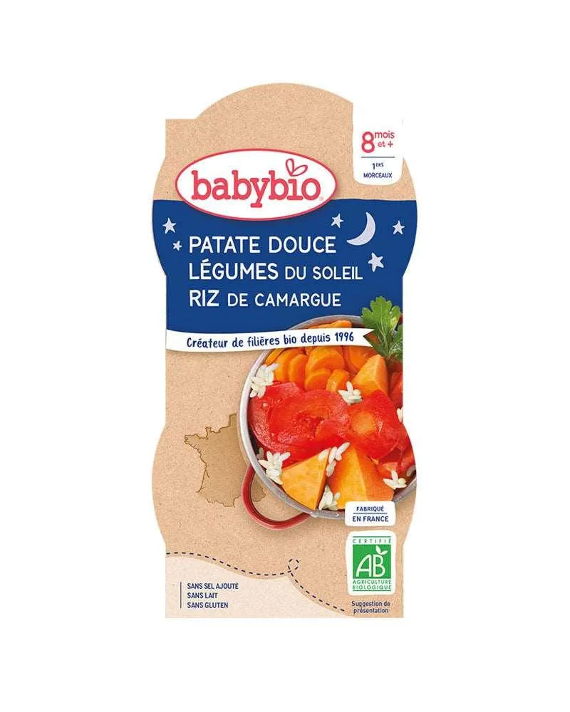 Babybio Patate Douce Légumes du Soleil Riz de Camargue 2x200g - Babyboss.ma - Babybio - pour bébé maroc