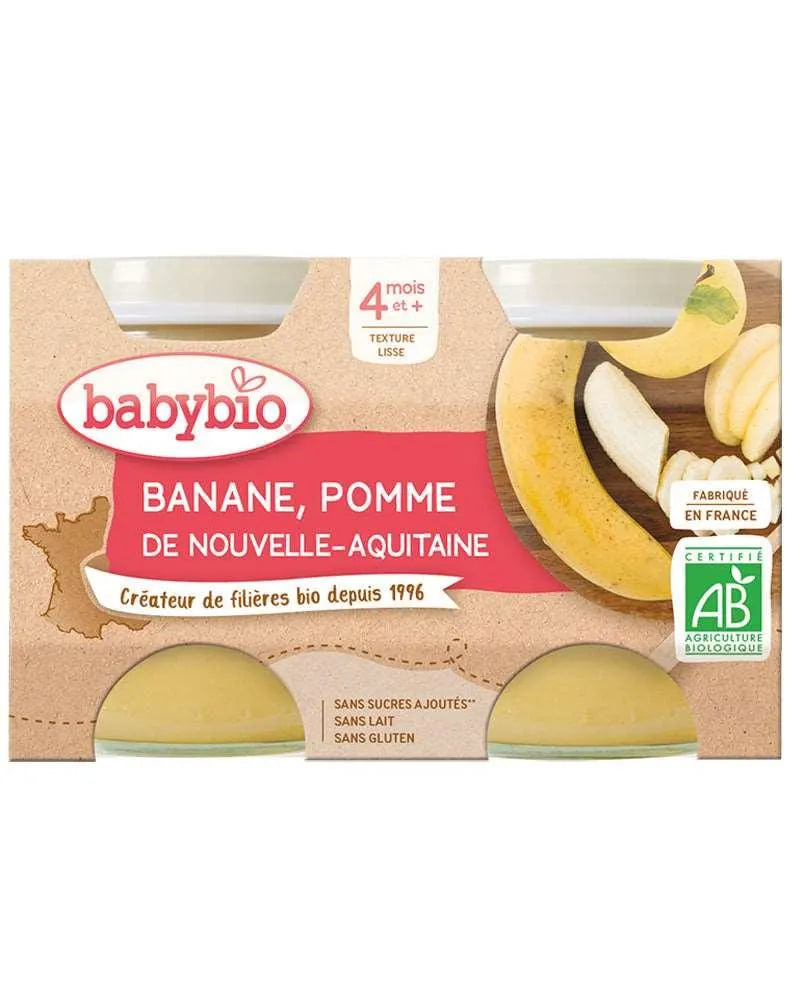 Babybio Petit Pot Banane Pomme de Nouvelle-Aquitaine 2x 130g - Babyboss.ma - Babybio - pour bébé maroc