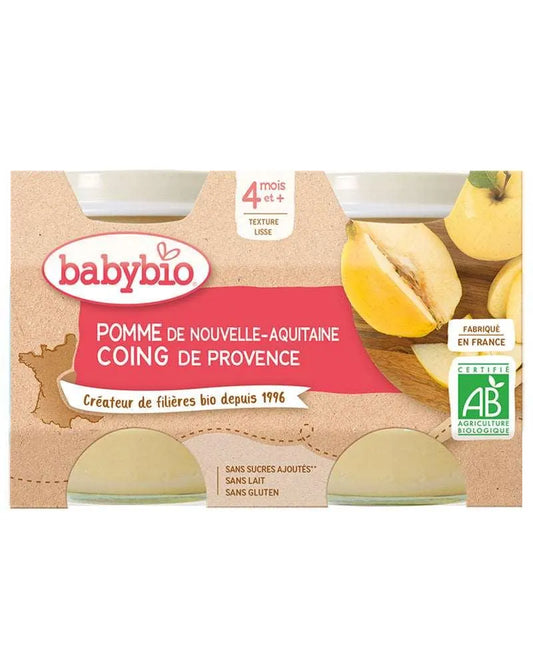 Babybio Petit Pot Pomme de Nouvelle-Aquitaine & Coing de Provence 2x 130g - Babyboss.ma - Babybio - pour bébé maroc