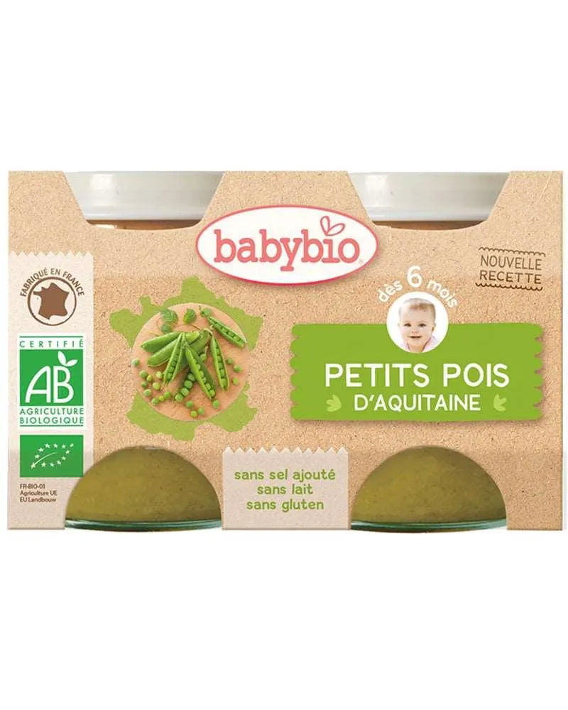 Babybio Petits Pois d'Aquitaine 2x130g - Babyboss.ma - Babybio - pour bébé maroc