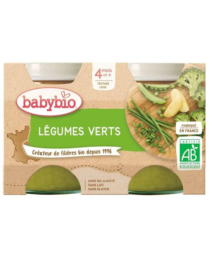 Babybio Pot Légumes Verts 2x130g - Babyboss.ma - Babybio - pour bébé maroc