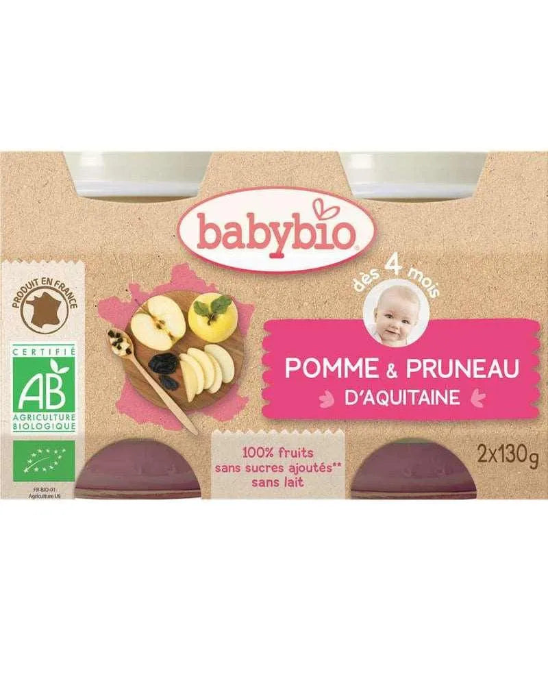 Babybio Pot Pomme Pruneau 2x130g - Babyboss.ma - Babybio - pour bébé maroc