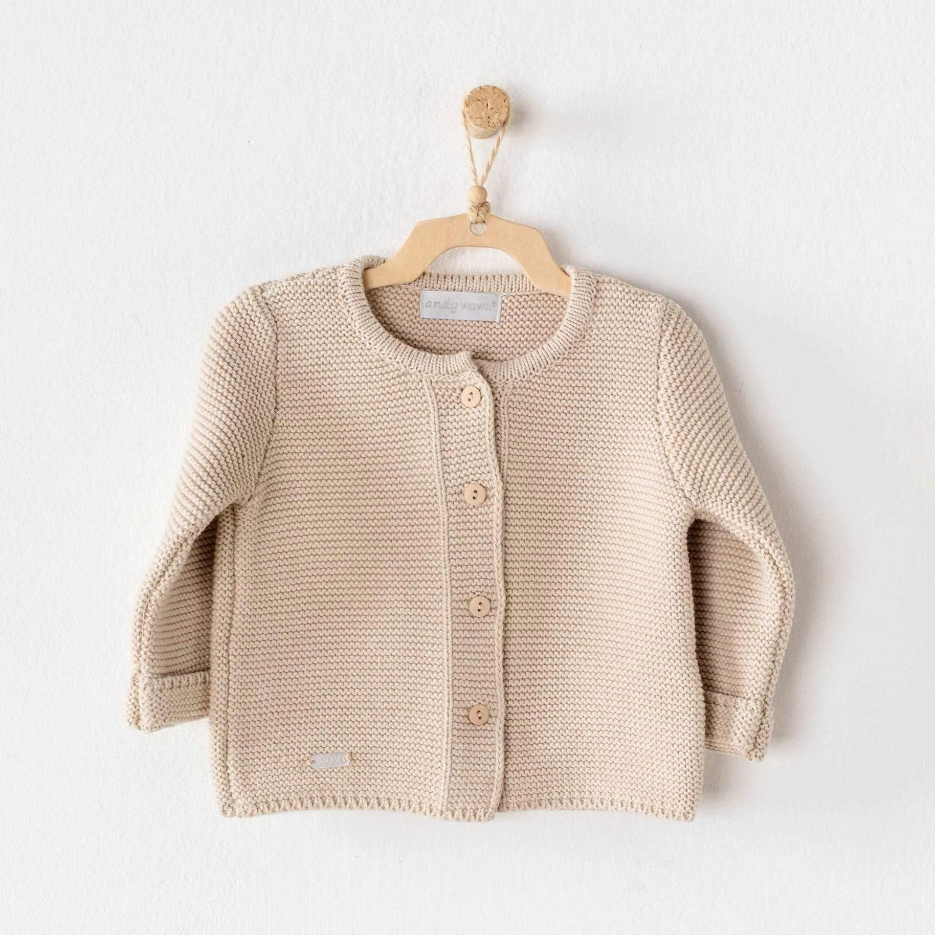 Beige Knitted Cardigan - Andywawa - Cardigans & Sweaters pour bébé Maroc -www.babyboss.ma