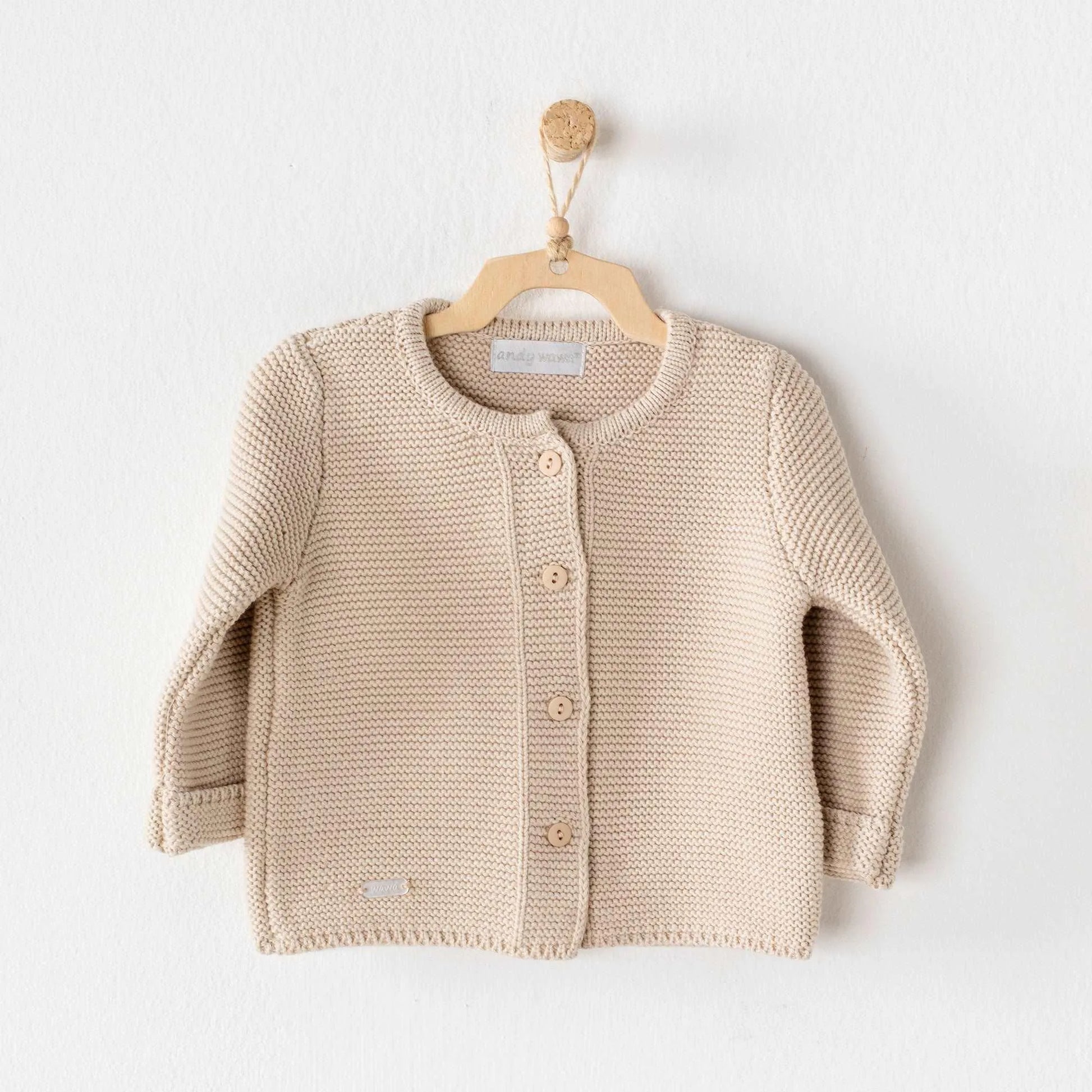 Beige Knitted Cardigan - Babyboss.ma - Andywawa - pour bébé maroc