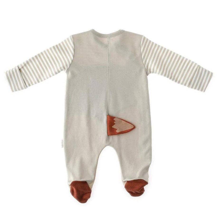 Beige Striped Fox Babysuit & Hat Set - Andywawa - Babysuits pour bébé Maroc -www.babyboss.ma