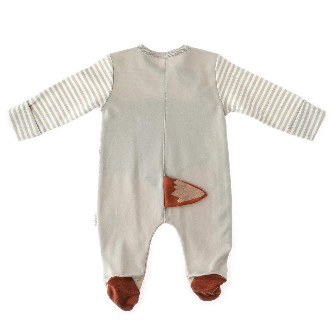 Beige Striped Fox Babysuit & Hat Set - Andywawa - Babysuits pour bébé Maroc -www.babyboss.ma